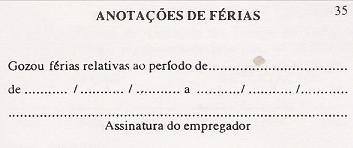 Anotação de férias